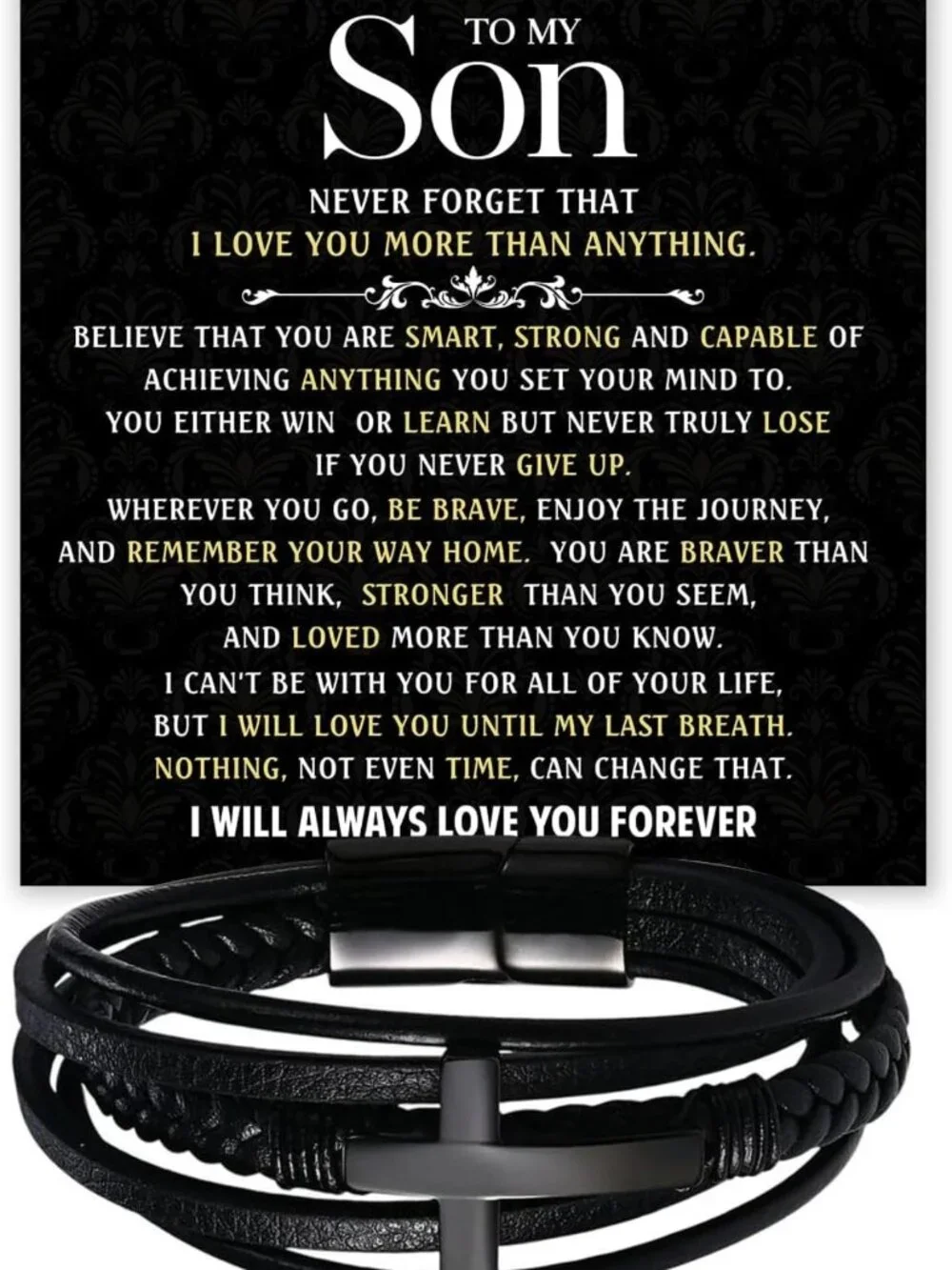 Heartfelt Cross Bracelet for Son - Elegant Gift from Parents for Graduation